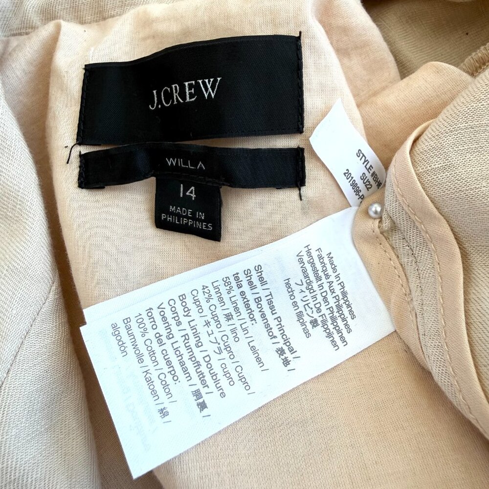 J. Crew Blazer Linen Blend Beige Willa (14) - Picture 7 of 9